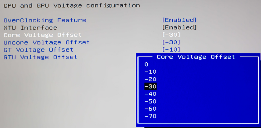 Undervolting CPU through BIOS