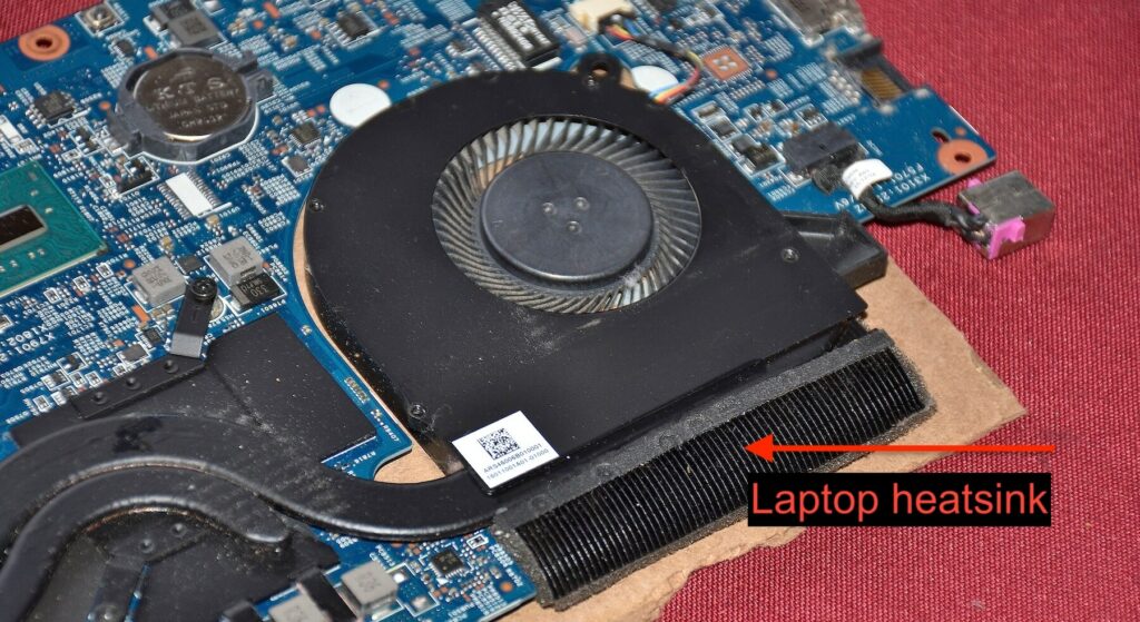 Laptop heatsink for CPU